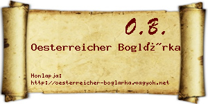Oesterreicher Boglárka névjegykártya
